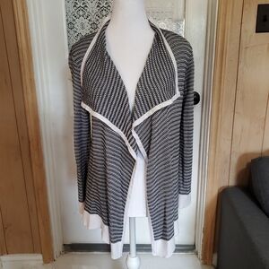CALVIN KLEIN Women's Cardigan in Black  and White Size Medium